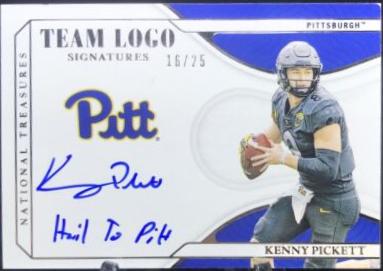 Kenny Pickett #TL-KPI Football Cards 2022 Panini National Treasures Collegiate Team Logo Signatures