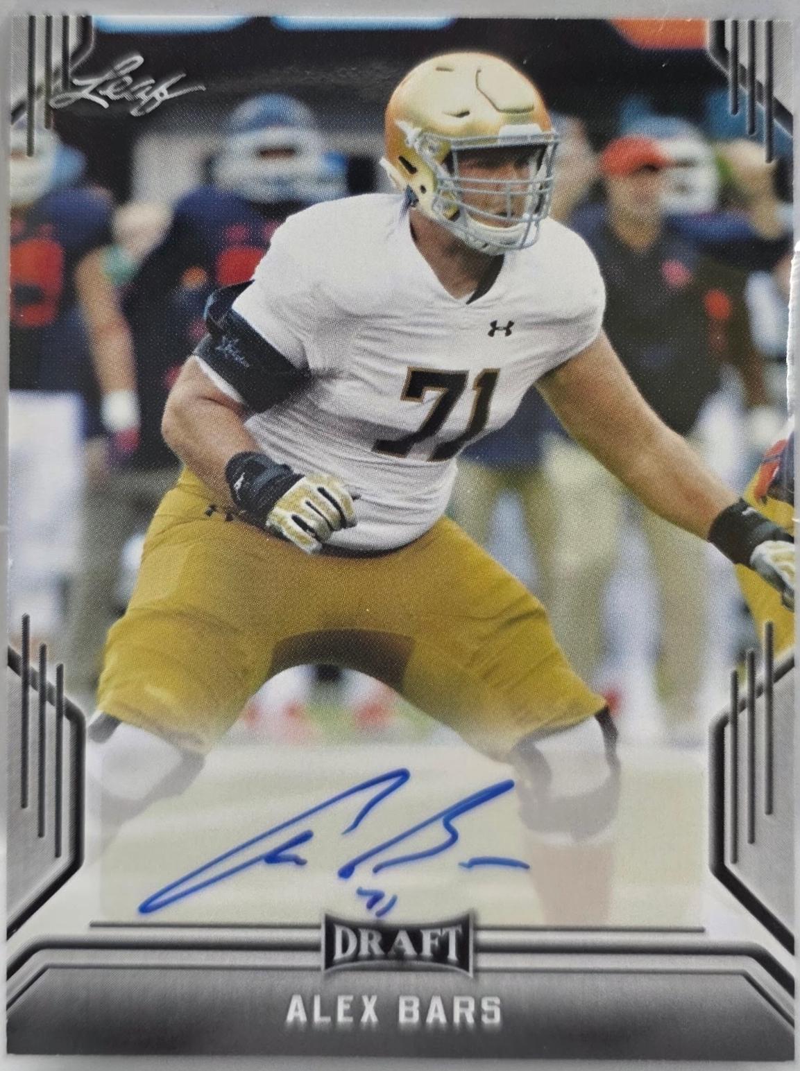 Alex Bars #BA-AB2 2019 Leaf Draft Autograph Football