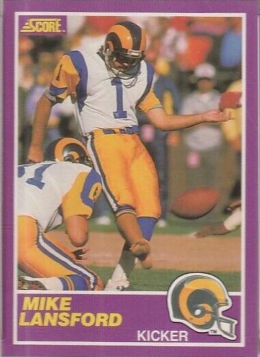 Mike Lansford #344S Football Cards 1989 Panini Score Supplemental