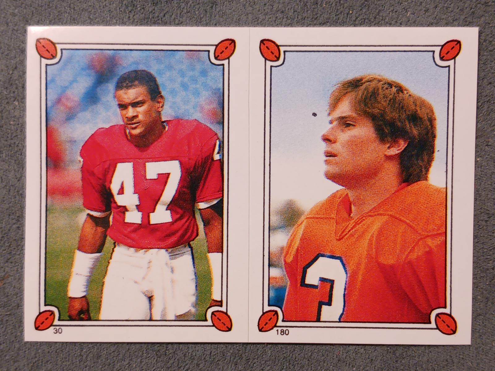 Cedric Mack, Rich Karlis Football Cards 1987 Topps Stickers