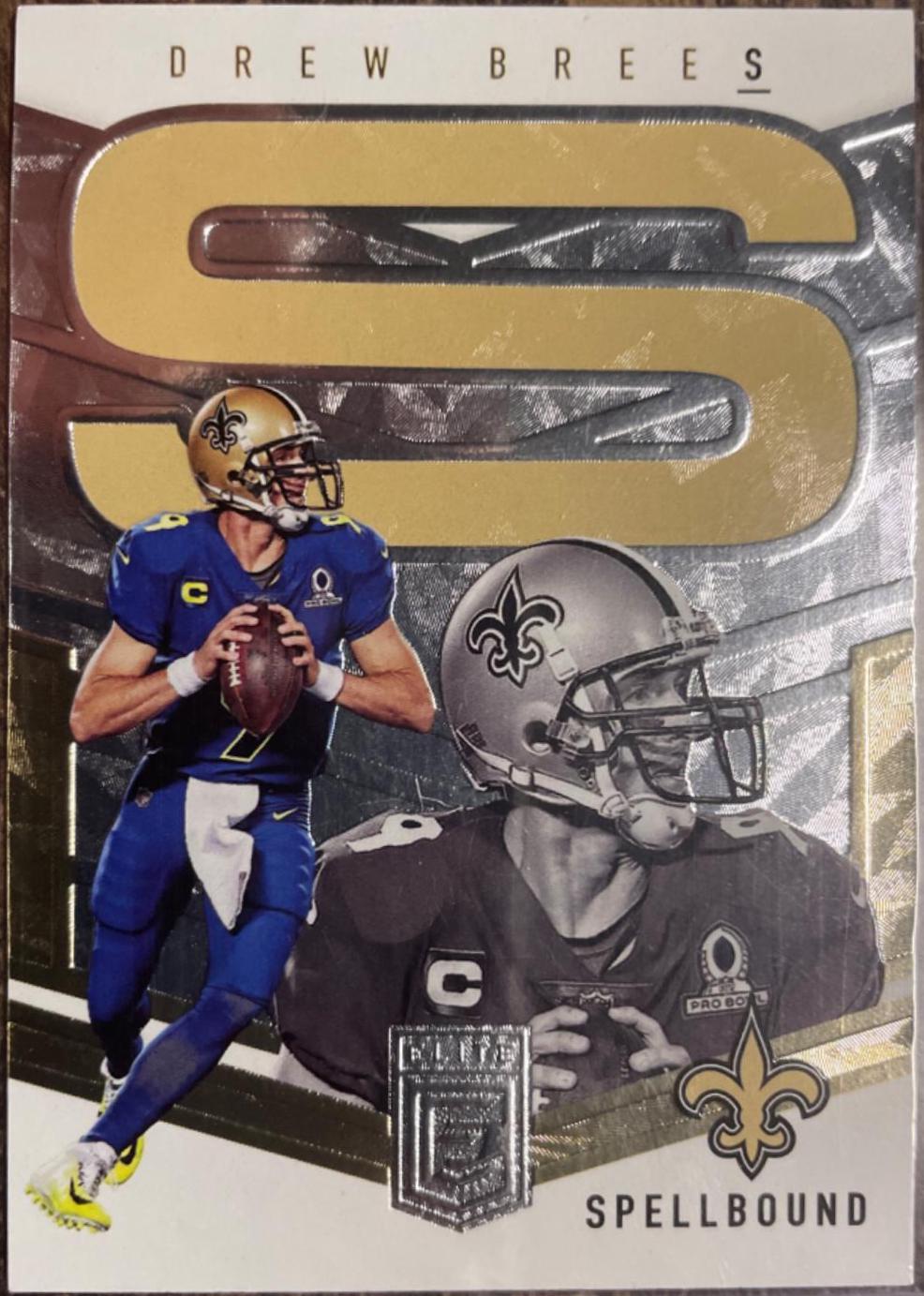 Drew Brees #SB-DB5 Football Cards 2018 Panini Donruss Elite Spellbound