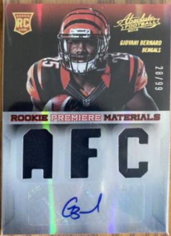 Giovani Bernard [Rookie Premiere Materials Signature Jumbo Jersey Number] #212