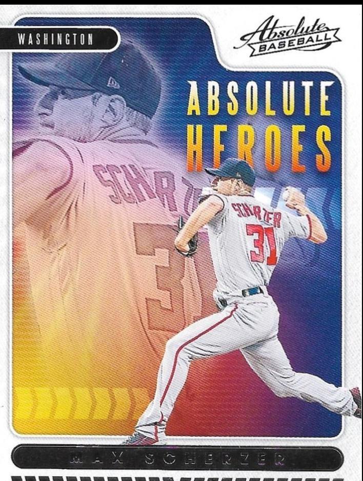 Max Scherzer #AH15 Baseball Cards 2020 Panini Absolute Heroes