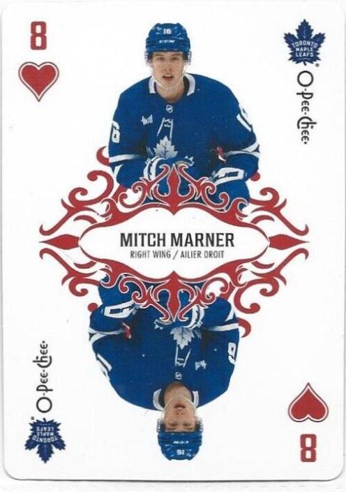 Mitch Marner #8-HEARTS Hockey Cards 2023 O-Pee-Chee Playing Cards