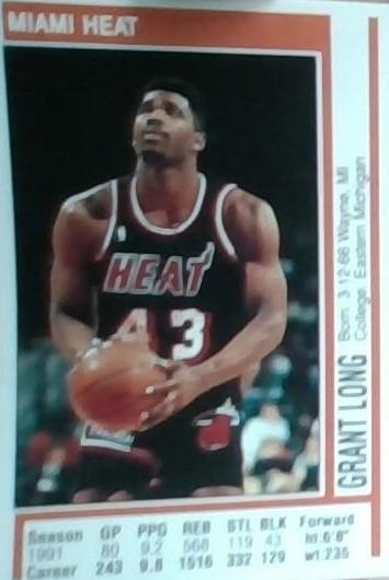 Grant Long #152 1991 Panini Sticker Basketball