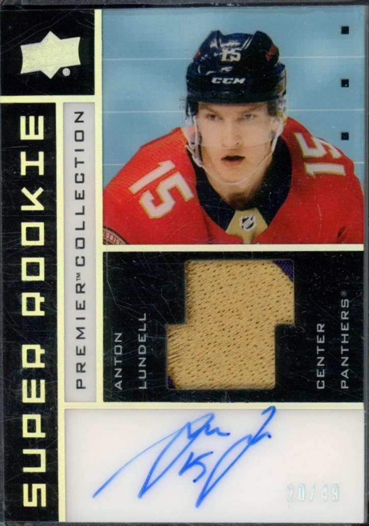 Anton Lundell #SRR-AL 2021 Upper Deck Premier 2002 Super Rookie Auto Patch Hockey