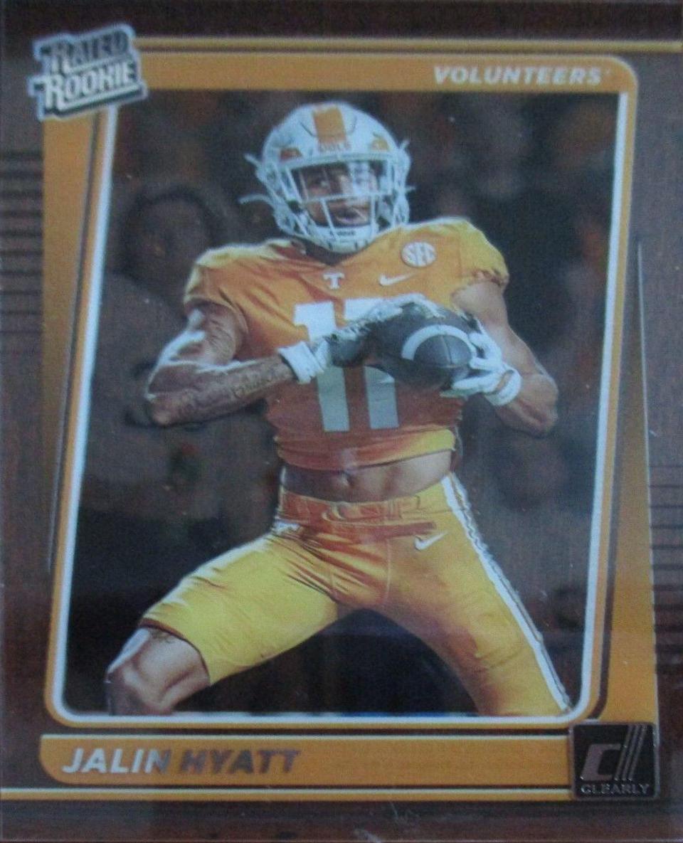 Jalin Hyatt #32 Football Cards 2023 Panini Chronicles Draft Picks Clearly Donruss