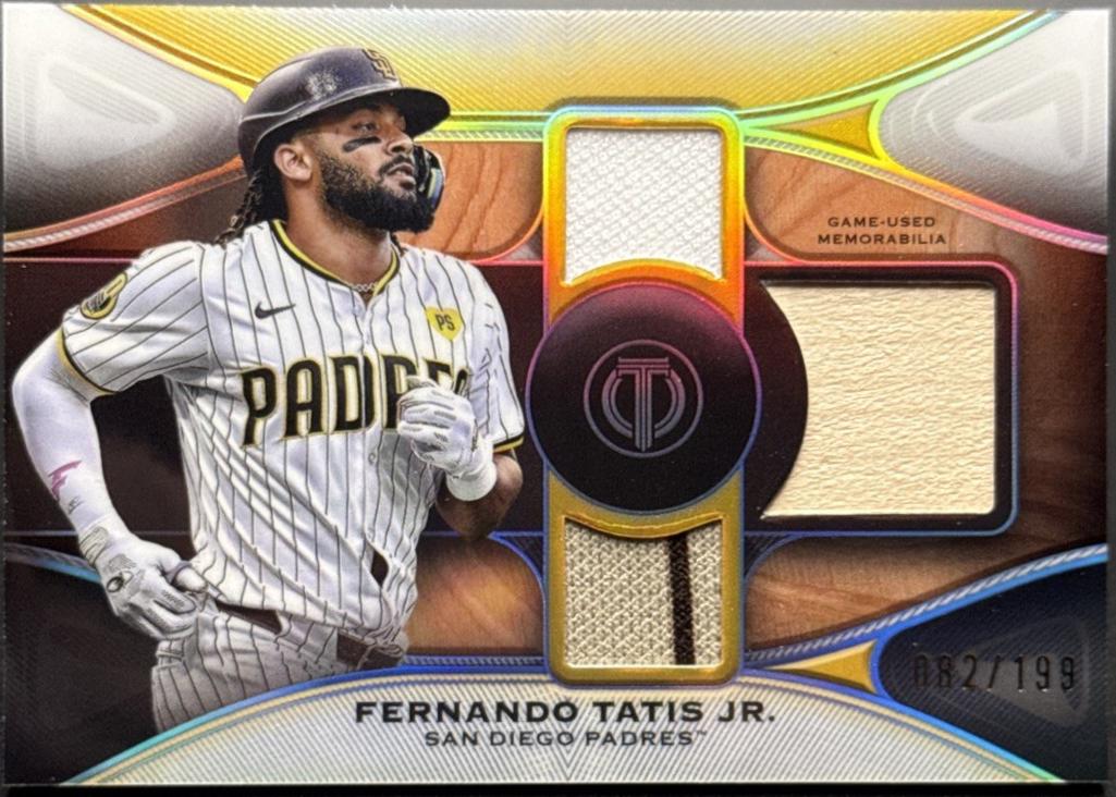 Fernando Tatis Jr. #TTR-FT Baseball Cards 2025 Topps Tribute Triple Relic