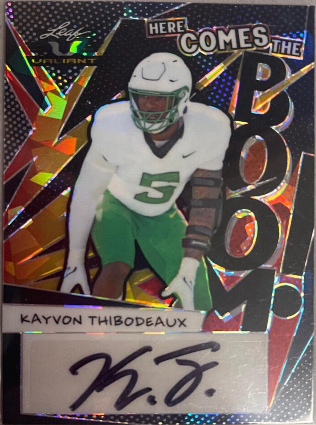 Kayvon Thibodeaux #HB-KT1 2022 Leaf Valiant Autographs Here Comes The Boom Football