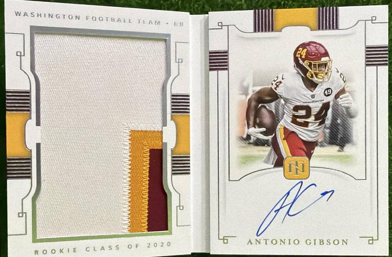 Antonio Gibson #RJB-AG 2020 Panini National Treasures Football Rookie Jumbo Prime Signatures Booklet