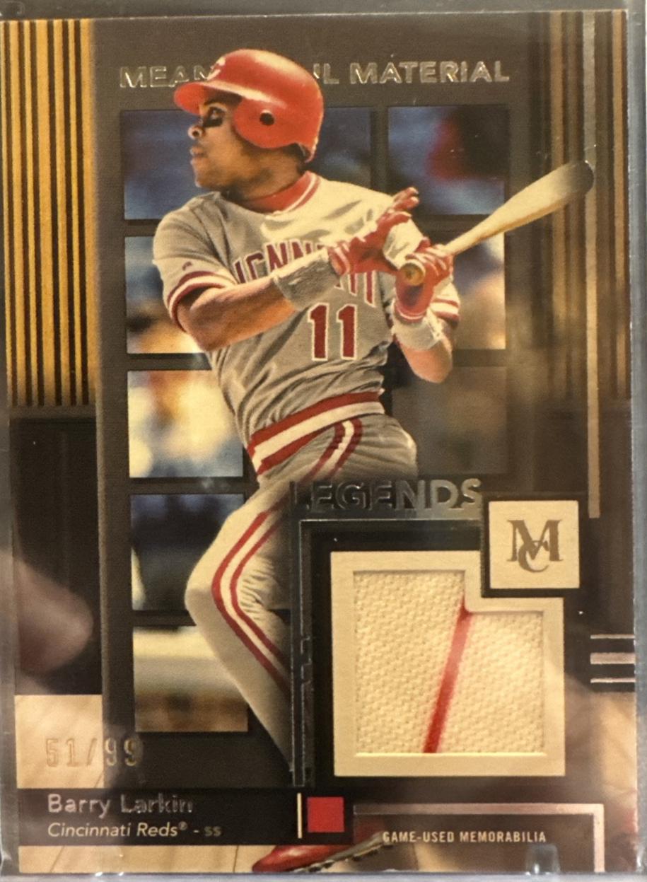Barry Larkin #MMRL-BL Baseball Cards 2024 Topps Museum Collection Meaningful Material Relics Legend