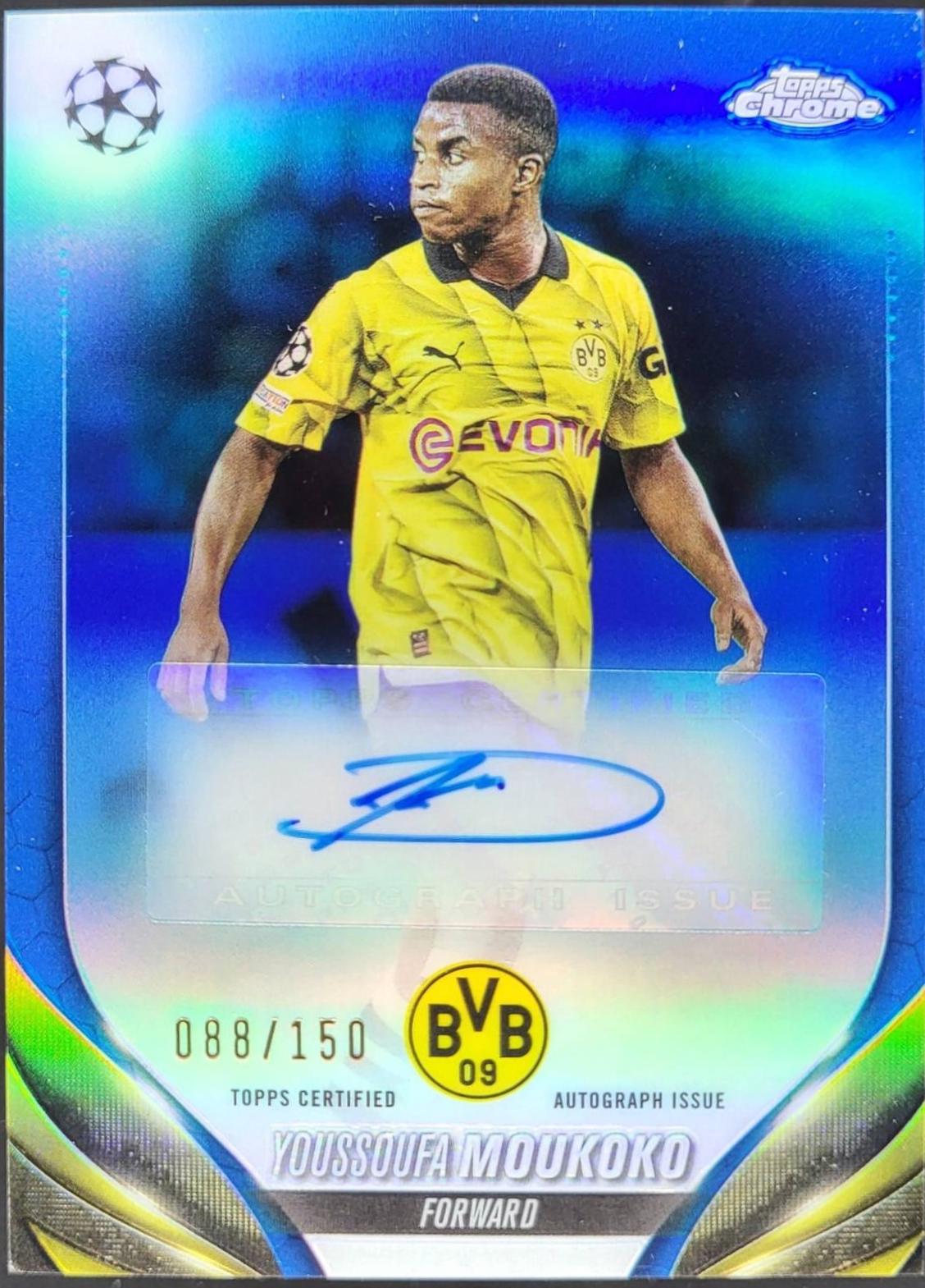 Youssoufa Moukoko #CA-YM 2023 Topps Chrome UEFA Club Autograph