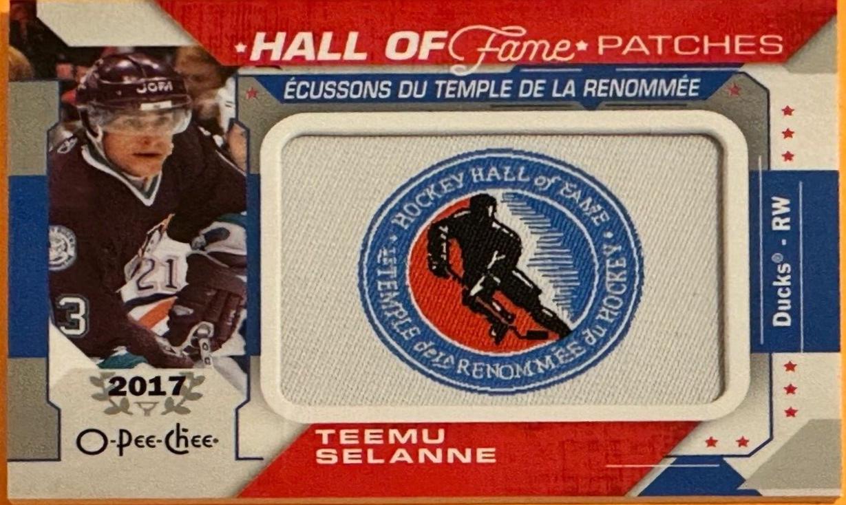 Teemu Selanne #HOF-4 Hockey Cards 2022 O Pee Chee Hall of Fame Logo Patches