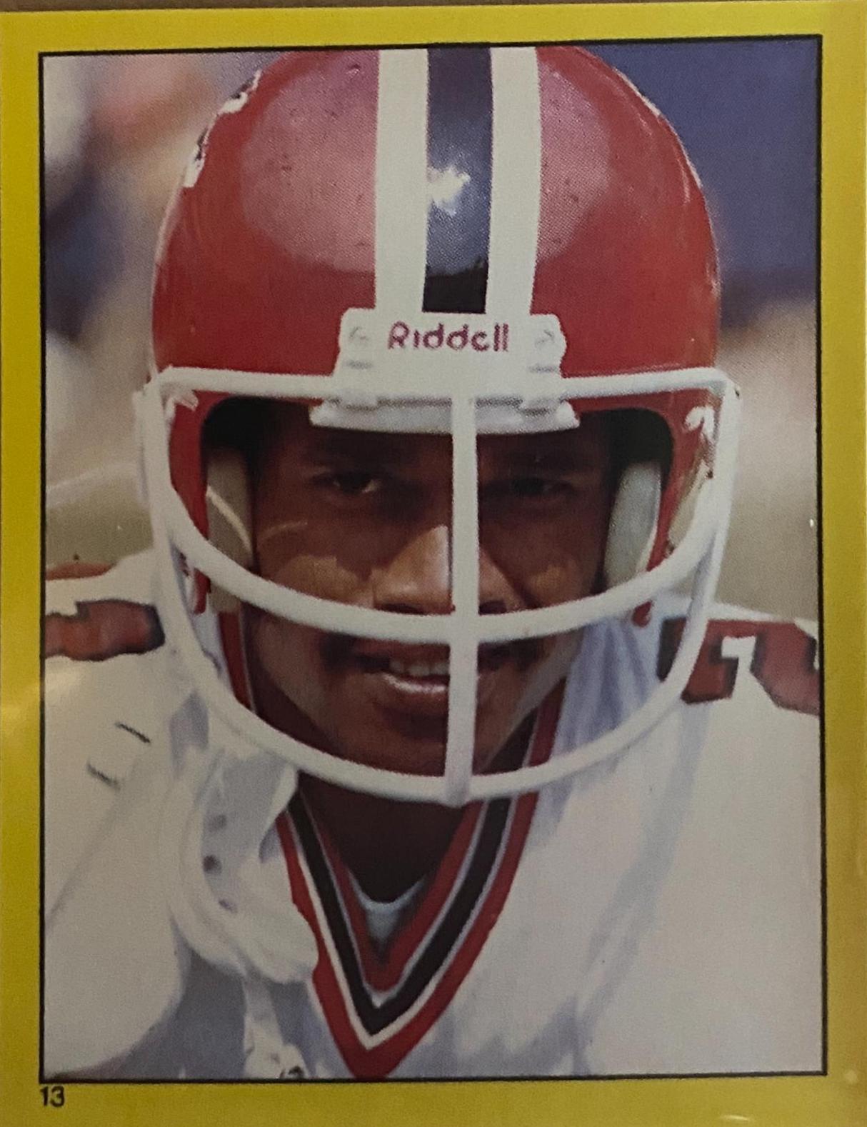 Lynn Cain #13 Football Cards 1982 Topps Stickers