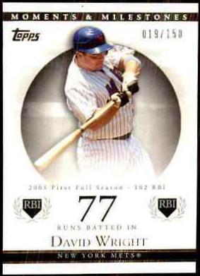 David Wright #100 2007 Topps Moments & Milestones Baseball