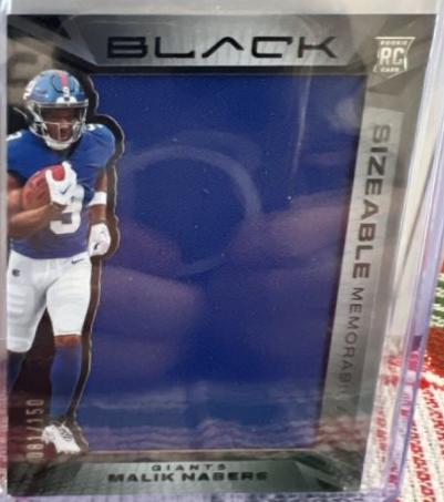 Malik Nabers #SR-MNS 2024 Panini Black Sizeable Rookie Memorabilia Football