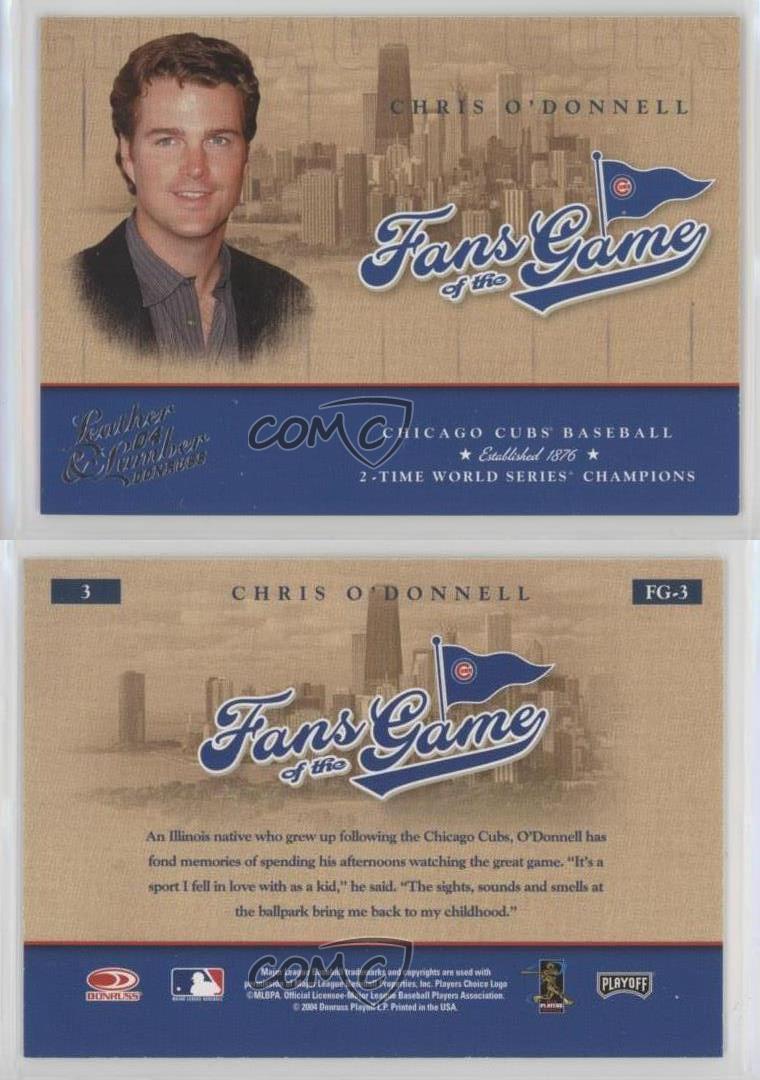 Chris O'Donnell #FG-3 Baseball Cards 2004 Donruss Leather & Lumber Fans of the Game