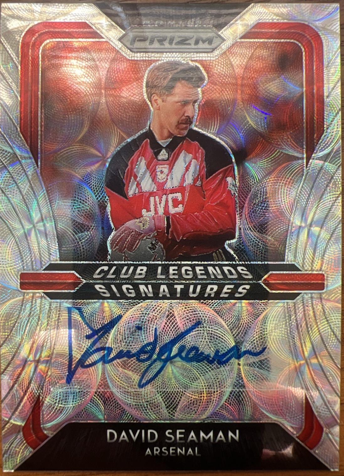 David Seaman #4 2020 Panini Prizm Premier League Club Legends Signatures