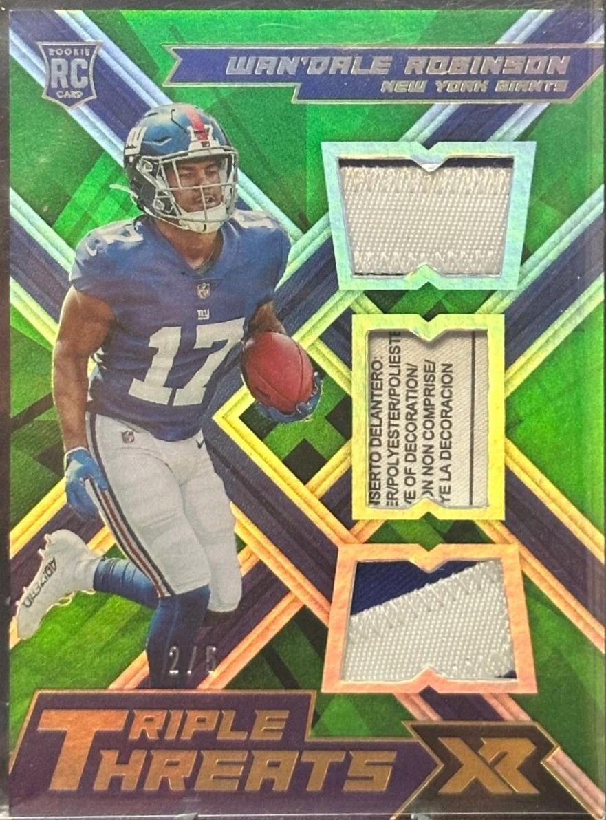 Wan'Dale Robinson #RTT-WR 2022 Panini XR Football Rookie Triple Threats Materials