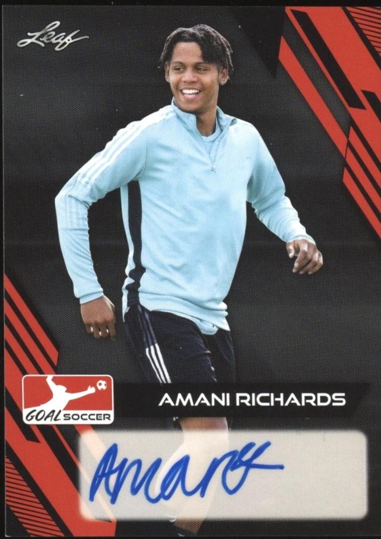 Amani Richards #BA-AR1 Soccer Cards 2023 Leaf Goal Autographs