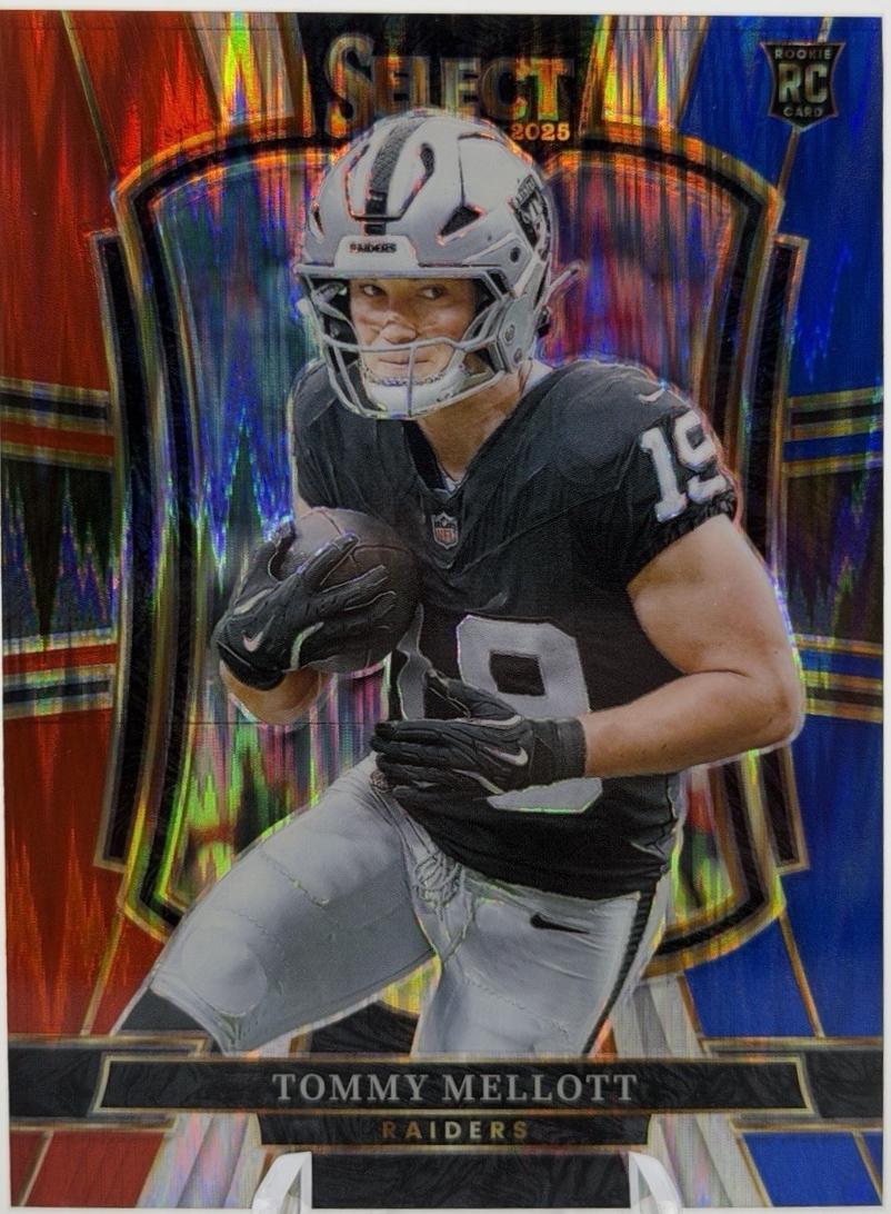 2025 Panini Select Tommy Mellott [Red Blue Prizm Shock] #106 card