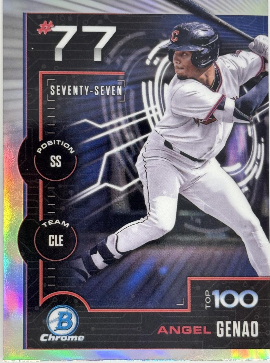 Angel Genao #BTP-77 Baseball Cards 2025 Bowman Scouts Top 100