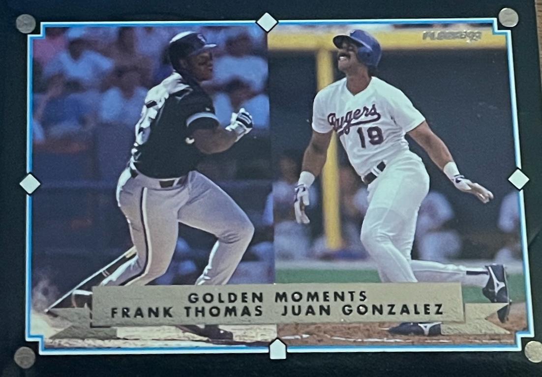 Juan Gonzalez and Frank Thomas Baseball Cards 1993 Fleer Golden Moments