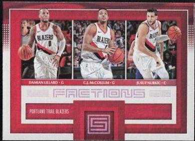 C.J. McCollum/Damian Lillard/Jusuf Nurkic #1 Basketball Cards 2017 Panini Status Factions