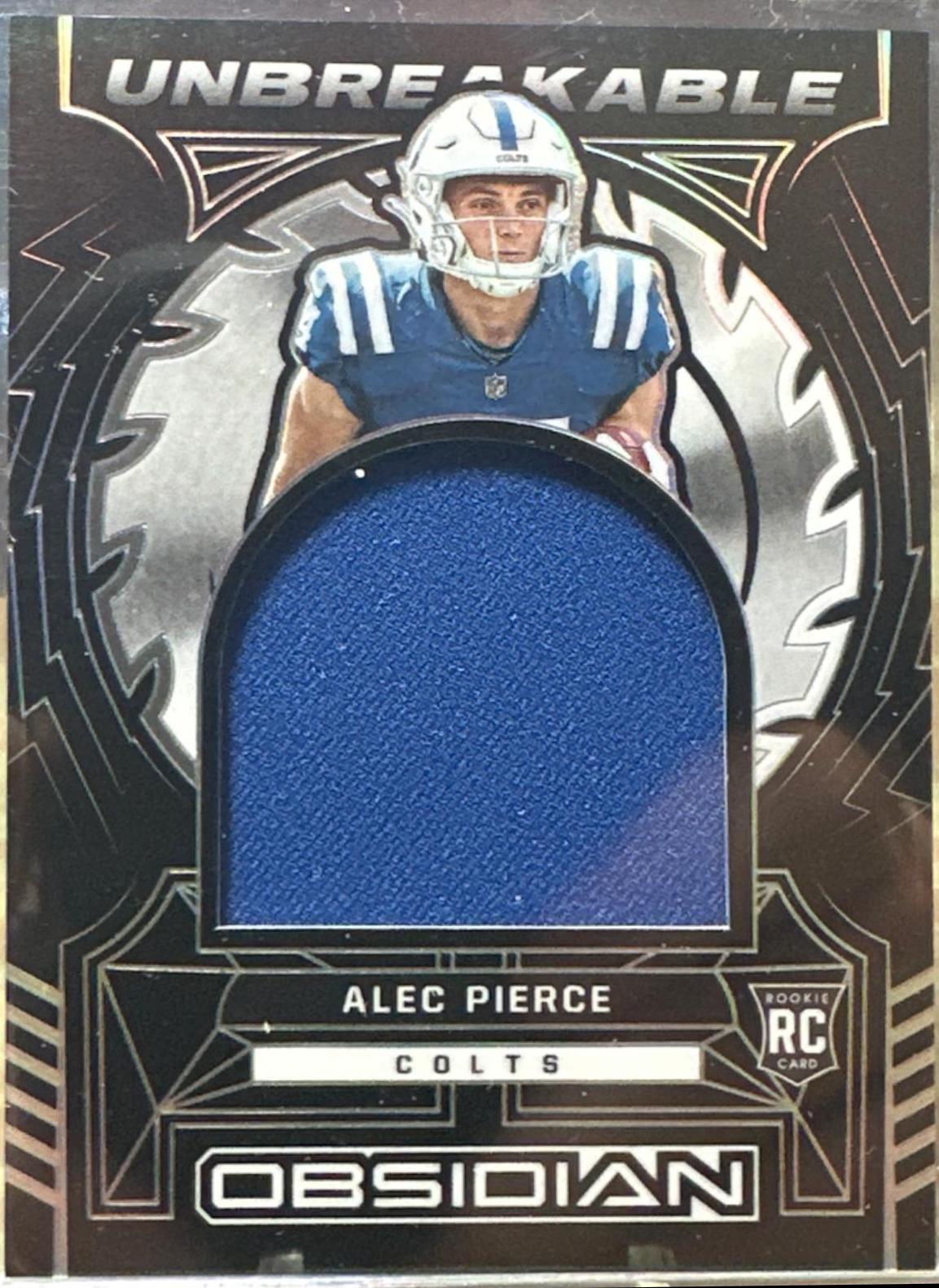 Alec Pierce #UM-API Football Cards 2022 Panini Obsidian Unbreakable Material