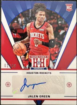 Jalen Green #HHR-JGR Basketball Cards 2021 Panini Chronicles Hometown Heroes Rookie Autographs