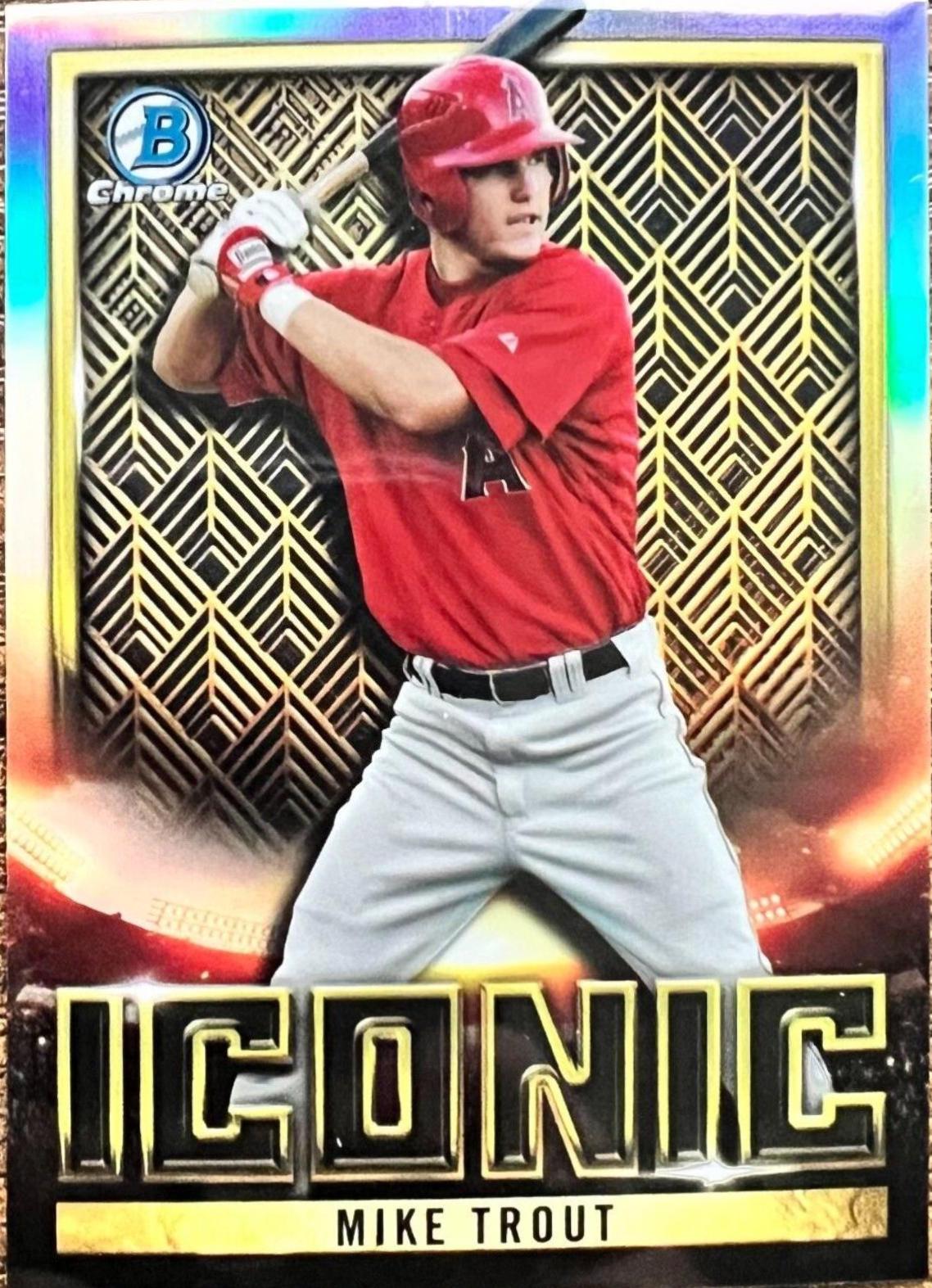 Mike Trout #BI-1 Baseball Cards 2023 Bowman Chrome Iconic