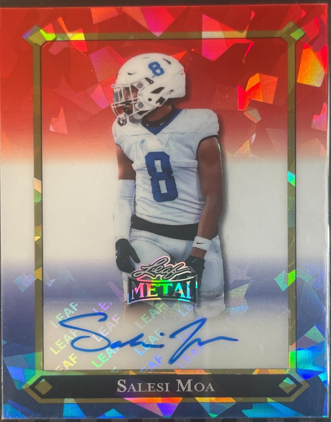Salesi Moa #92L-SM1 2025 Leaf Metal 92 Lgr Autograph Football