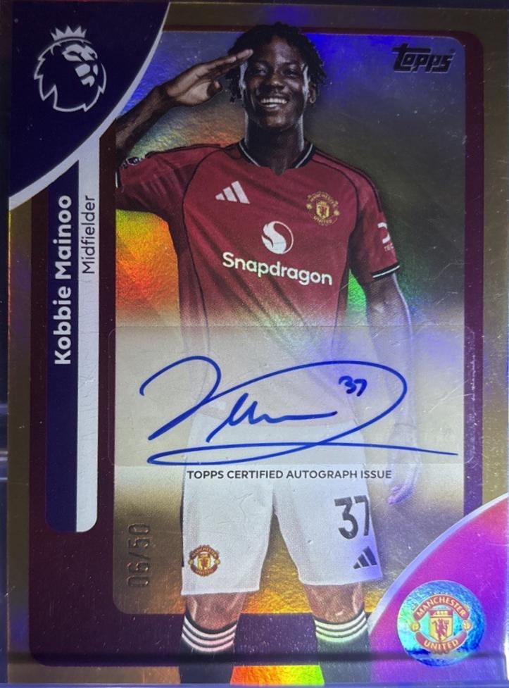 Kobbie Mainoo [Purple Autograph] Prices | 2025 Topps Gold Premier