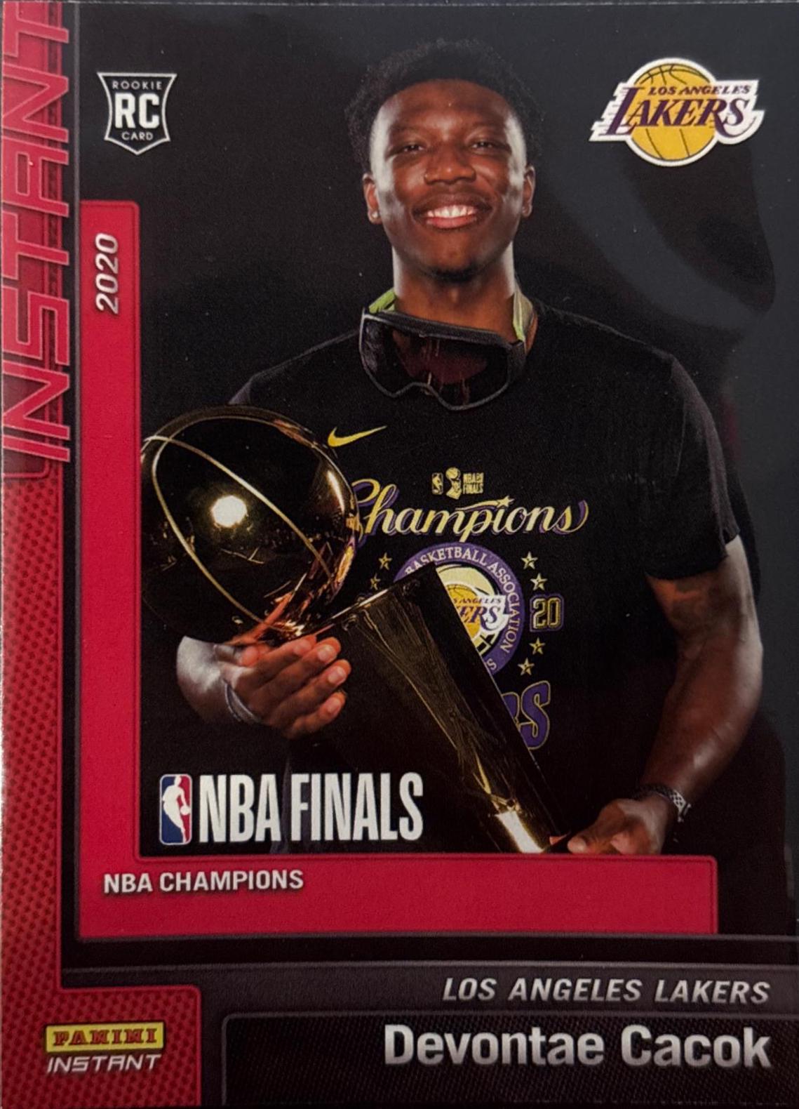 Devontae Cacok #4 Basketball Cards 2019 Panini Instant Lakers NBA Champions