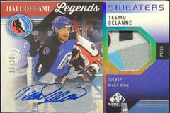 Teemu Selanne [Autograph Patch] #HOF-TS Hockey Cards 2021 SP Game Used HOF Legends Sweaters Prices