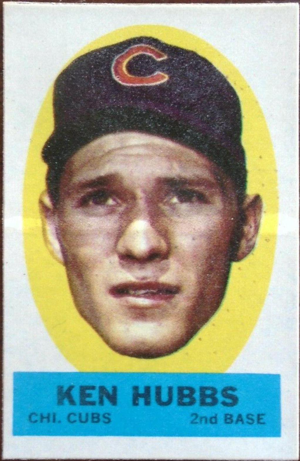 Ken Hubbs Baseball Cards 1963 Topps Peel Offs