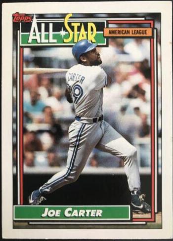 Joe Carter #402 Baseball Cards 1992 Topps