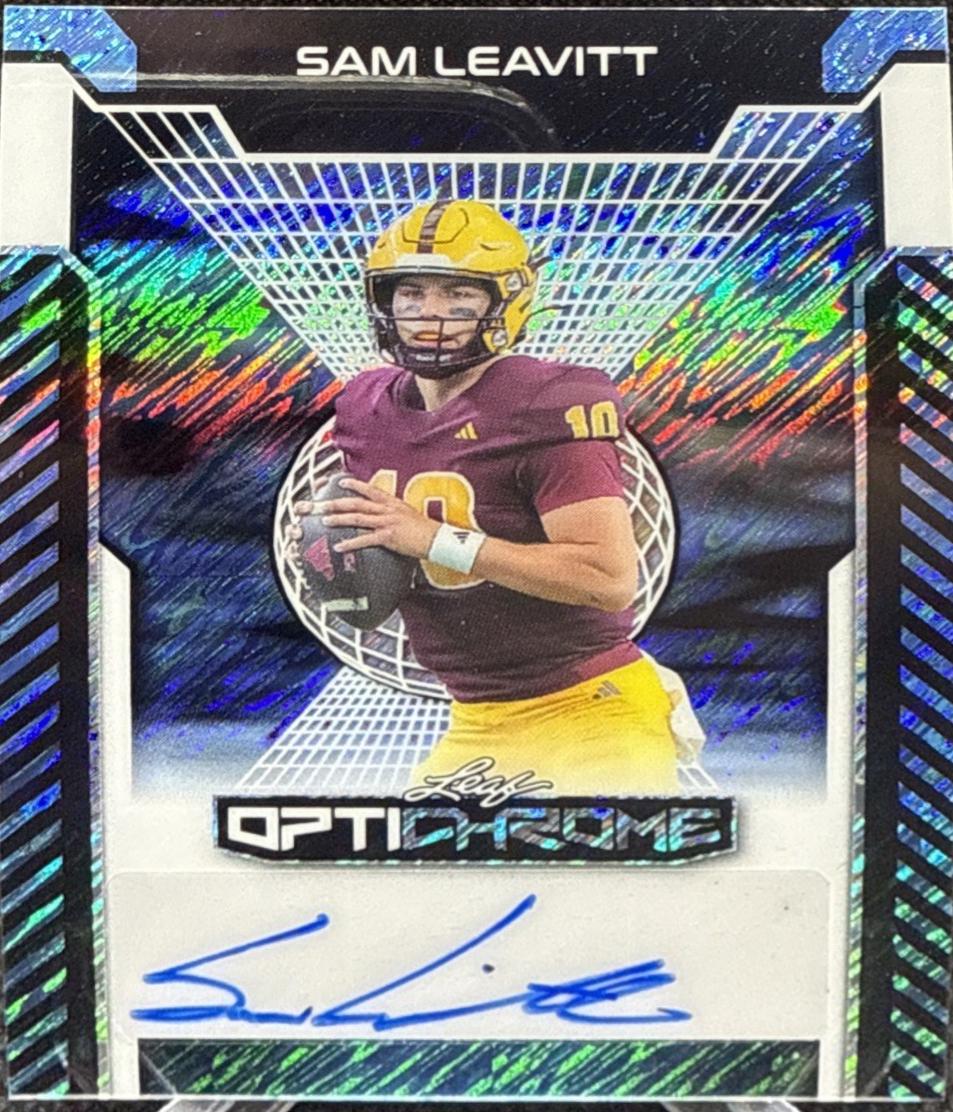 Sam Leavitt #BA-SL1 2025 Leaf Optichrome Autograph Football