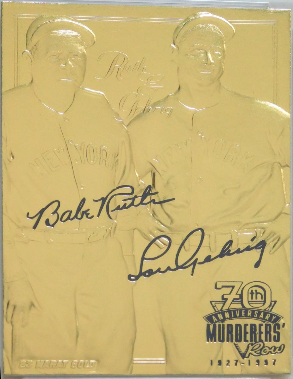 Babe Ruth / Lou Gehrig Baseball Cards 1993 Bleachers 23KT Gold
