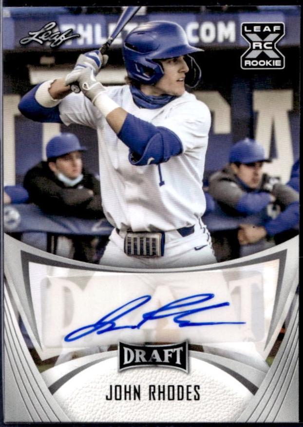 John Rhodes #BA-JR2 2021 Leaf Metal Draft Autograph Baseball