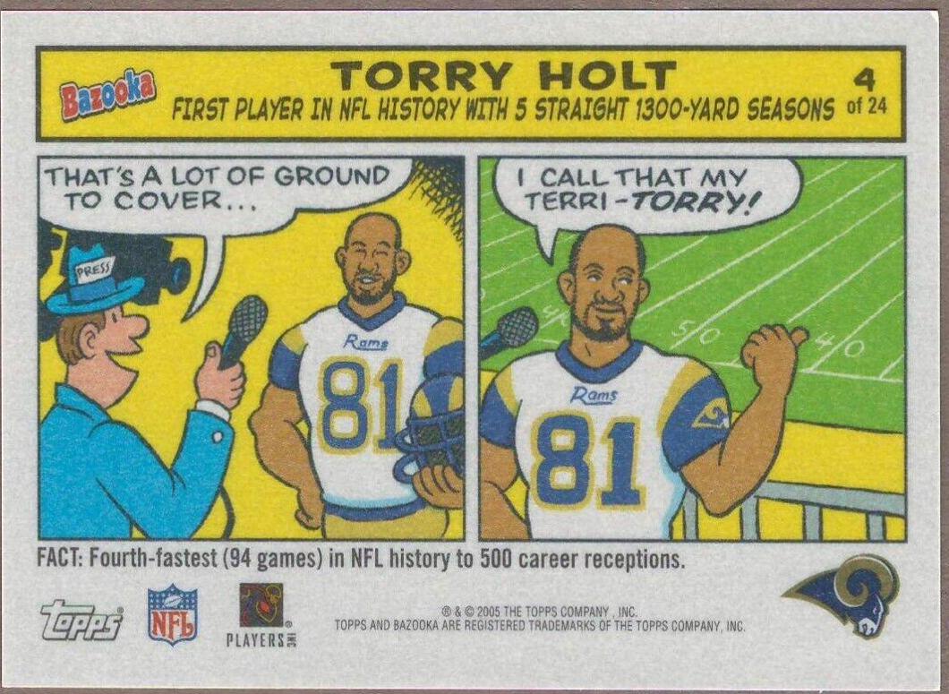 Torry Holt #4 Football Cards 2005 Bazooka Comics
