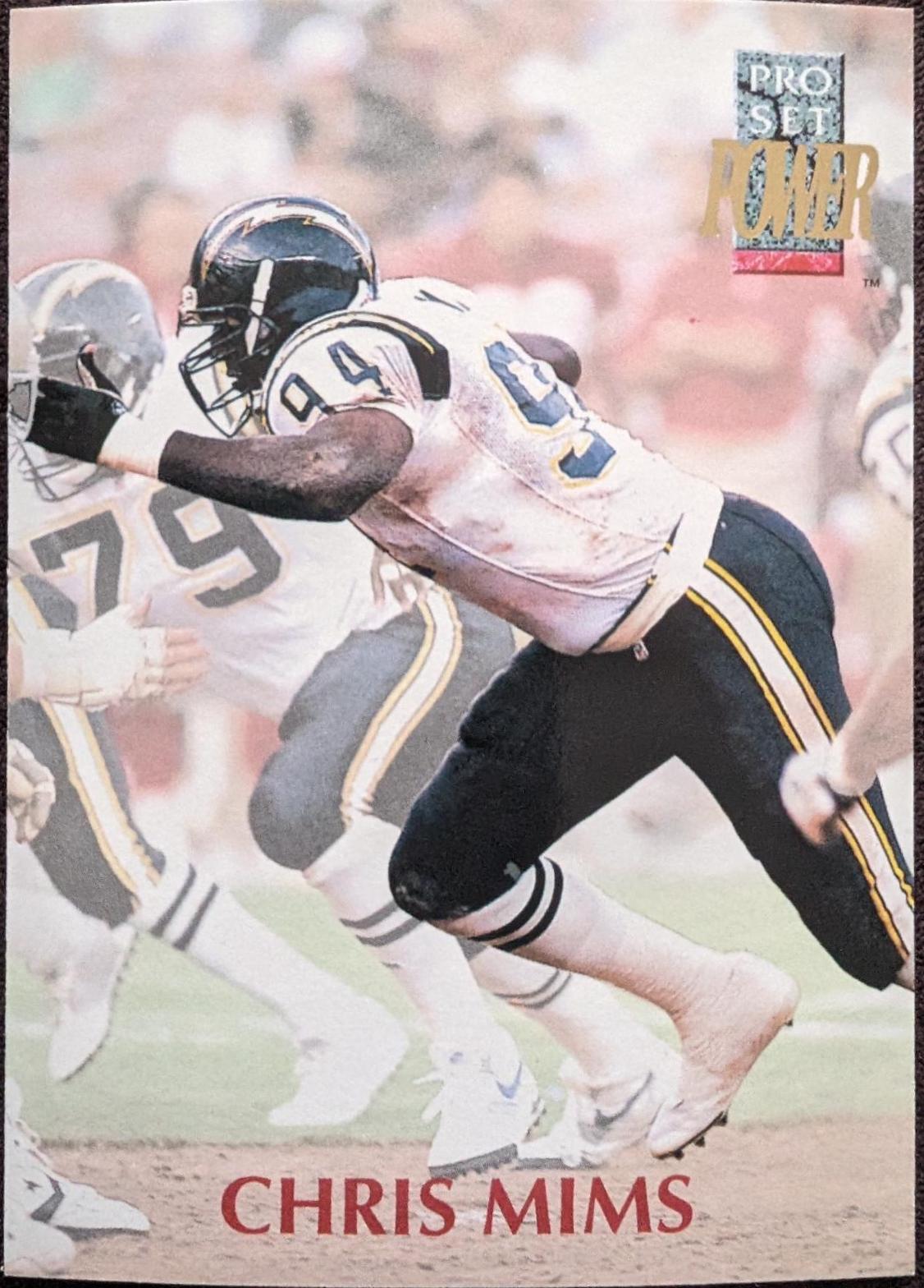 Chris Mims #328 Football Cards 1992 Pro Set Power