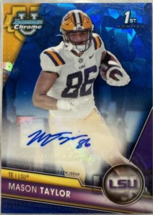 Mason Taylor #PA-MTA 2023 Bowman Chrome University Sapphire Prospect Autographs Football