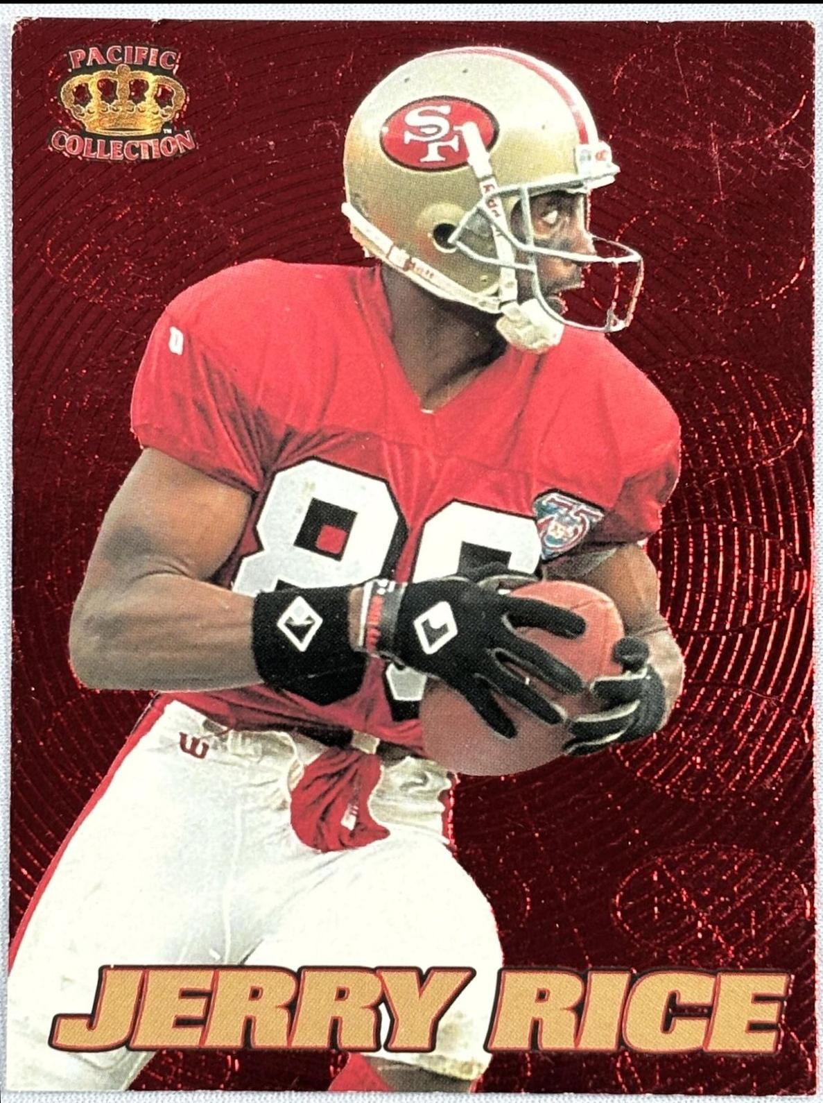 Jerry Rice #8 Football Cards 1995 Pacific Prisms Red Hot Stars