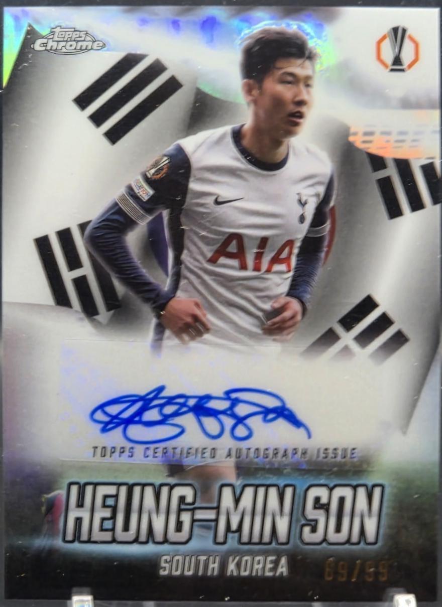 Heung-min Son #GLA-HS Soccer Cards 2024 Topps Chrome UEFA Global Attractions Autograph