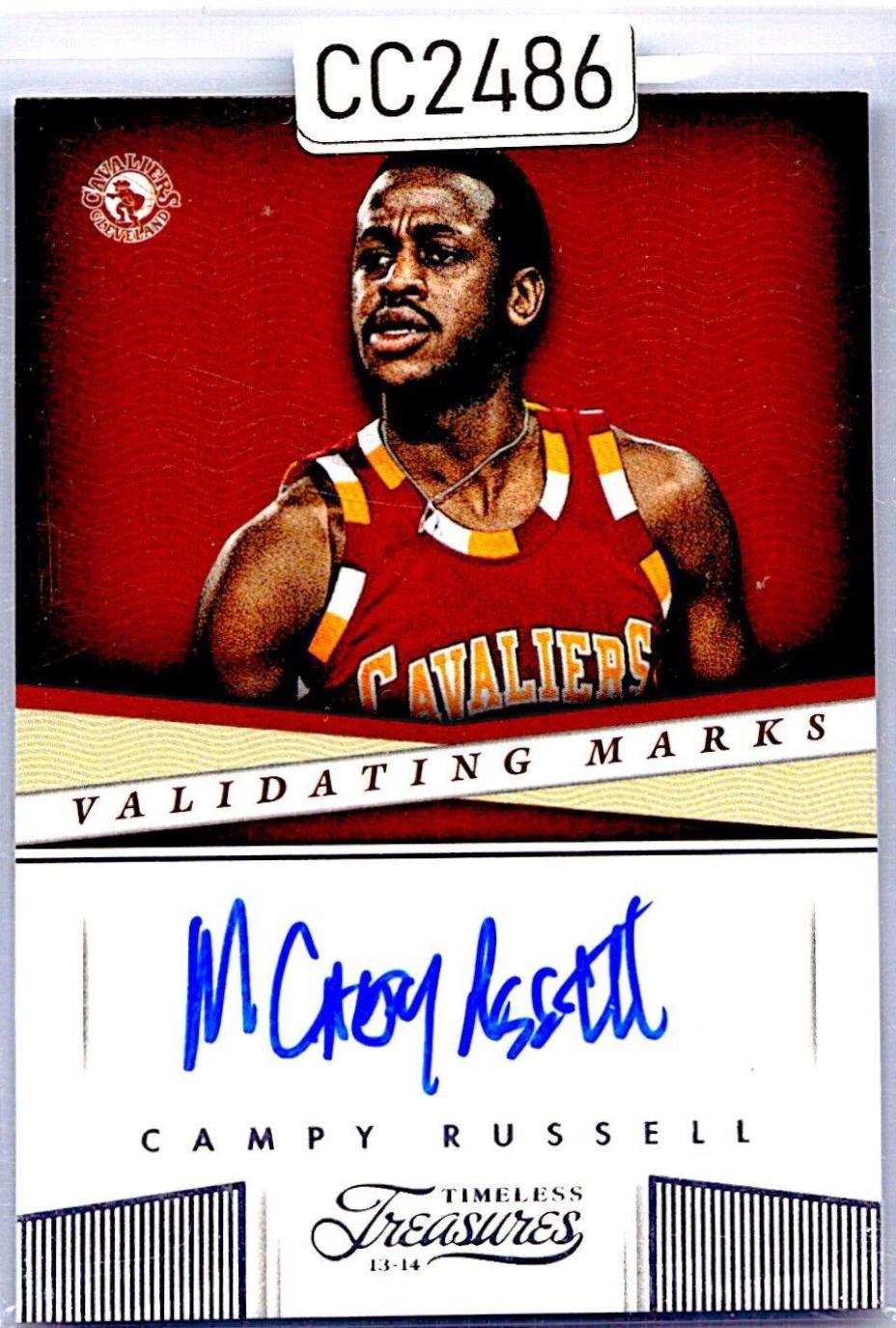 Campy Russell #42 Basketball Cards 2019 Panini National Treasures Validating Marks