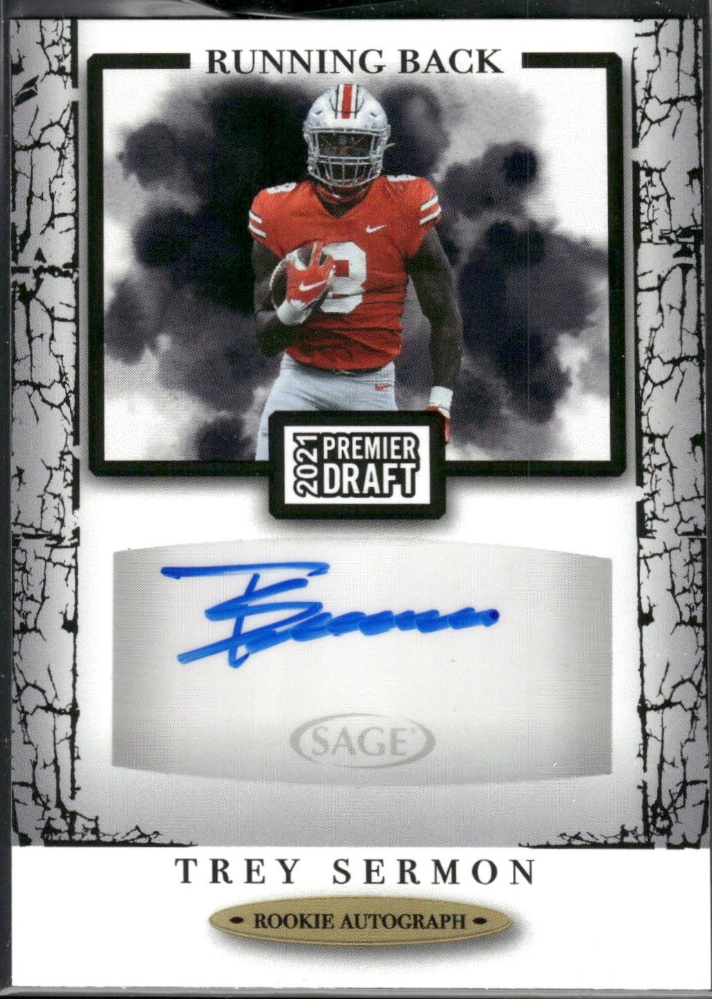 Trey Sermon #A156 2021 Sage Premier Draft Autographs Football