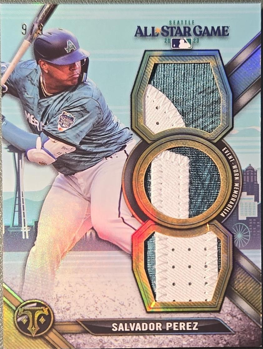 Salvador Perez #ASP-SPE Baseball Cards 2024 Topps Triple Threads All-Star Game Patch