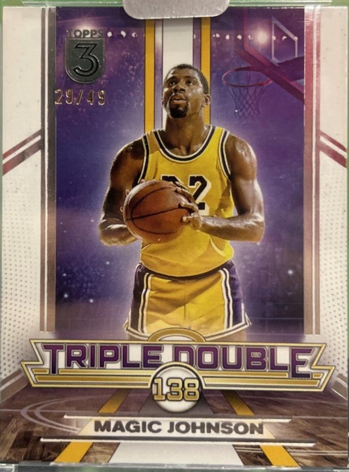Magic Johnson #TD-9 Basketball Cards 2023 Topps Three Triple Double