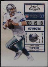 Tony Romo #27 Football Cards 2010 Playoff Contenders